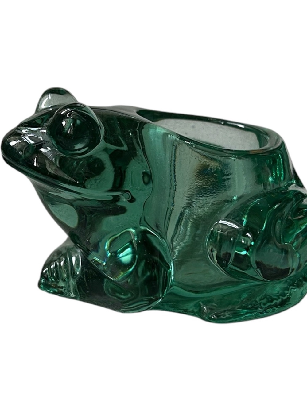 Vintage Indiana Glass Frog Votive Candle Holder